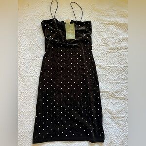 NWT XS Black Sparkly Strap Gem Evening / Party Dress